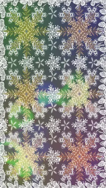 Davetiyeler, kartlar, web sayfası için Raster illüstrasyon. Altın desenli çiçek dekoru. Doğu tarzı element. Çizgi sanatı tasarım şablonu için kusursuz sınır. Gri renklerdeki altın element.