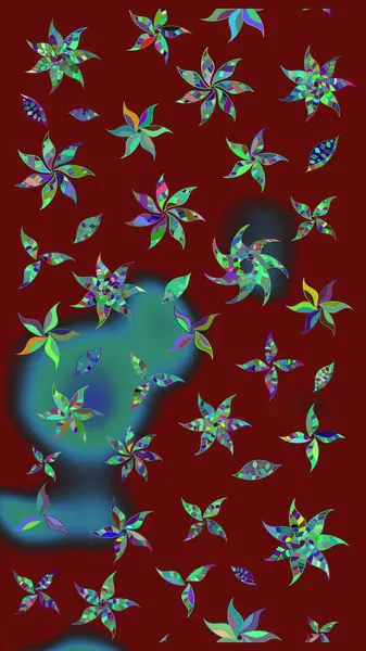 Raster illüstrasyonu. Kumaş, duvar kağıdı ve kağıt üzerine baskı yapmak için gelişen arka plan. Moda arka planında parlak buketler. Eski usul küçük çiçekli şirin bir eskiz deseni..