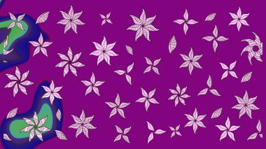 Çiçekli karalama şeklinde Raster çiçek deseni. Mor renkli çiçekler. Yumuşak, bahar çiçekli arka plan.