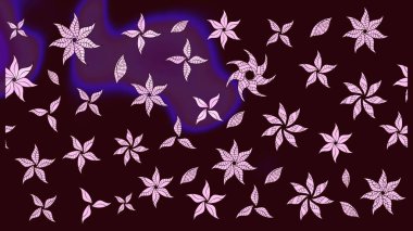 Çiçek desenli eskiz, yaz çiçekleri. Kahverengi renkli çiçekler. Düz Çiçek Elementleri Tasarımı. Renkli Bahar Teması çizim şablonu.