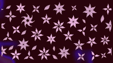 Asya tekstil tarzında. Kahverengi renkli çiçekler. Raster illüstrasyonu. Raster illüstrasyonu. Çiçek desenini çiz.