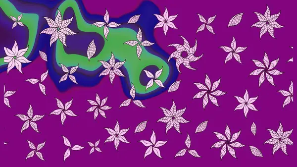 Çiçek desenli raster, mor çizgi grafik desenli soyut raster arkaplan. Modern stil dokusu.