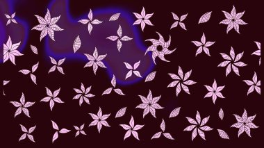 Çiçek desenli eskiz, yaz çiçekleri. Kahverengi renkli çiçekler. Düz Çiçek Elementleri Tasarımı. Renkli Bahar Teması çizim şablonu.