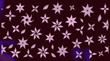 Asya tekstil tarzında. Kahverengi renkli çiçekler. Raster illüstrasyonu. Raster illüstrasyonu. Çiçek desenini çiz.