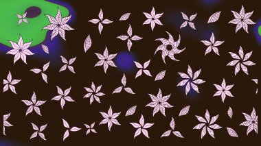 Kahverengi renkli çiçekler. Düz Çiçek Elementleri Tasarımı. Güzel çiçek deseni. Renkli Bahar Teması çizim şablonu.