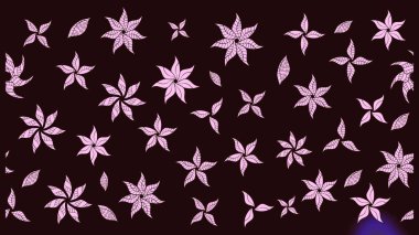 Kahverengi renkte çok kahverengi, zarif küçük çiçekler ve komik böcekler, raster desen, illüstrasyon.