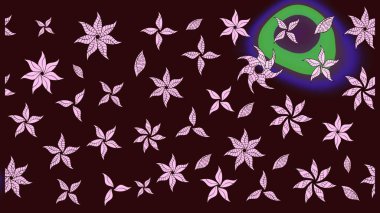 Raster illüstrasyonu. Eskiz arkaplan modeli. Suluboya, elle çizilmiş. Kahverengi yapraklı yabani çiçekler.