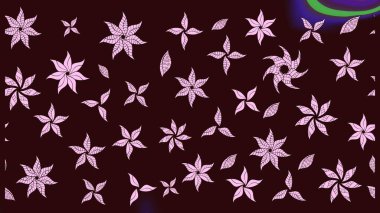 Raster illüstrasyonu. Kahverengi renkli çiçekler. Çizim çiçek deseni duvar kağıdı için kullanılabilir.