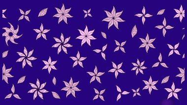 Mavi renkli çiçekler. Hediye ambalaj kağıdı, tebrik kartları, posterler ve pankart tasarımı. Raster düz çiçek çizim deseni.