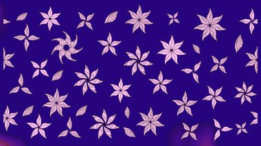 Mavi renkte güzel bir tekstil. Raster illüstrasyonu. Suluboya çiçekli çiçek deseni.