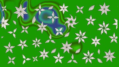 Renkli Bahar Teması eskiz kalıbı. Şirin çiçek elementleri. Taslak desenli, modaya uygun kumaş deseni. Raster illüstrasyonu. Düz Çiçek Elementleri Tasarımı.