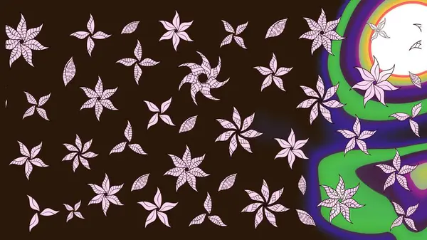 Elle çizilmiş sonbahar çiçeği deseni. Doodle tarzı. Tekstil ve kapak tasarımı için mükemmel. Kahverengi renkli çiçekler. Renkli kahverengi çizim deseni.