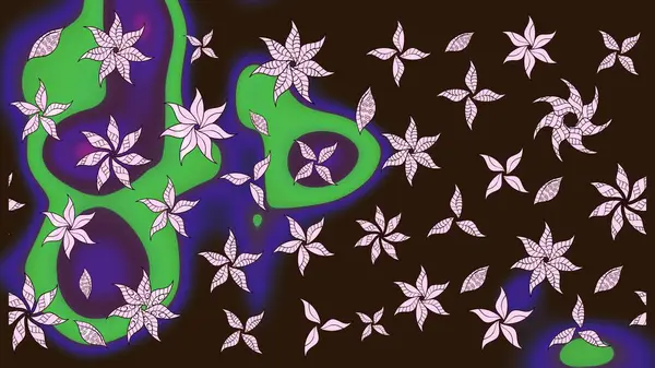 Renkli Bahar Teması eskiz kalıbı. Düz Çiçek Elementleri Tasarımı. Çiçek deseni. Raster çizimi. Güzel kumaş deseni..