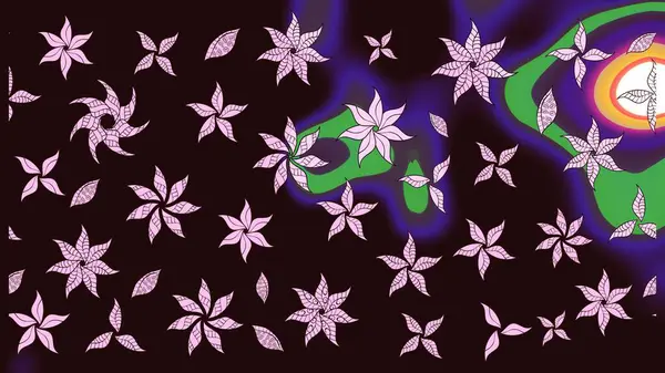 Düz Çiçek Elementleri Tasarımı. Güzel çiçek deseni. Kahverengi renkli çiçekler. Renkli Bahar Teması çizim şablonu.