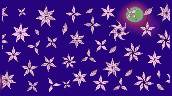 Çizgi çizimi kalıbı. Şirin çiçekler. Raster Moda kumaş deseni.