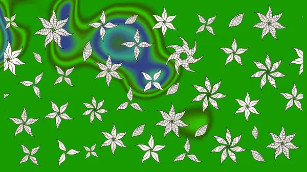 Renkli Bahar Teması eskiz kalıbı. Şirin çiçek elementleri. Taslak desenli, modaya uygun kumaş deseni. Raster illüstrasyonu. Düz Çiçek Elementleri Tasarımı.