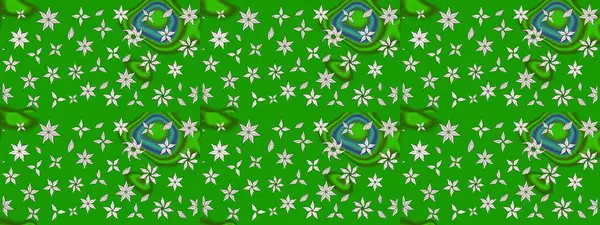 Küçük yeşil çiçeklerle oldukça eski bir besin torbası deseni. Tekstil, kumaş, kapaklar, duvar kağıtları, baskı, paket, koleksiyon defteri, örgü, dekupaj için çiçek arkaplanı..