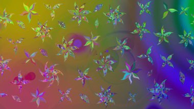 Yeşil renkli çiçekler. Yumuşak, bahar çiçekli arka plan. Raster çiçek desenli ve çiçekli..