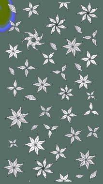 Çiçekli zambakların eskiz geçmişi. Çiçek tasarımı için inanılmaz bir kolaj cenneti tarzı. Çiçek açan parlak kolaj çiçeği nötr.