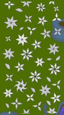 Yeşil çiçekli bahar çiçekleri. Küçük renkli çiçekler. Küçük çiçekte güzel bir desen. Motley illüstrasyonu. Moda baskıları için zarif bir şablon.