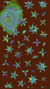 Tekrar eden çiçek arkaplanı, zarif kahverengi çiçek duvar kağıdı. Kahverengi renkler üzerine çiçek desenli çizimler, el yapımı papatyalar, papatyalar..