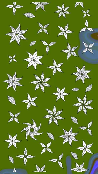 Yeşil çiçekli bahar çiçekleri. Küçük renkli çiçekler. Küçük çiçekte güzel bir desen. Motley illüstrasyonu. Moda baskıları için zarif bir şablon.