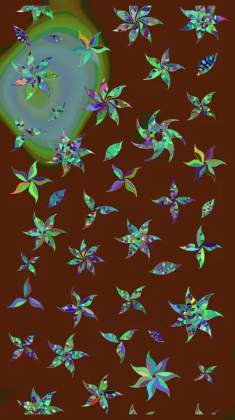 Tekrar eden çiçek arkaplanı, zarif kahverengi çiçek duvar kağıdı. Kahverengi renkler üzerine çiçek desenli çizimler, el yapımı papatyalar, papatyalar..