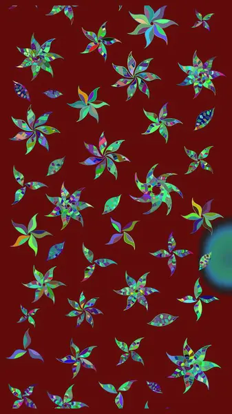 Raster illüstrasyonu. Raster illüstrasyonundaki çiçek desenli çizim. Kırmızı renklerde. Güzel kumaş deseni.