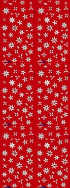 Düz Çiçek Elementleri Tasarımı. Renkli Bahar Teması eskiz kalıbı. Raster illüstrasyonundaki çiçek desenli çizim. Kırmızı renkte çiçekler.