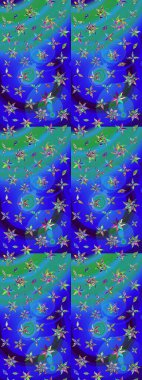 Raster illüstrasyonu. Güzel kumaş deseni. Bahar çiçekli güzel bir çiçek deseni..