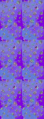 Hediye ambalaj kağıdı, tebrik kartları, posterler ve pankart tasarımı. Raster düz çiçek çizim deseni. Mor renkte çiçekler.