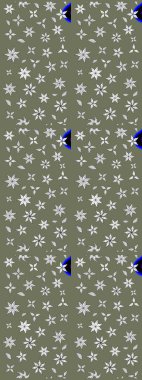 Yeşil renkli çiçekler. Düz Çiçek Elementleri Tasarımı. Raster illüstrasyonundaki çiçek desenli çizim. Renkli Yaz Teması çizim şablonu.