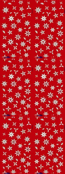 Düz Çiçek Elementleri Tasarımı. Renkli Bahar Teması eskiz kalıbı. Raster illüstrasyonundaki çiçek desenli çizim. Kırmızı renkte çiçekler.