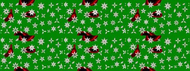 Küçük çiçekteki sevimli çiçek deseni. Yeşil renklerde. Raster illüstrasyonu. Raster deseni. Soyut çiçek çizim kalıbı arkaplanı.