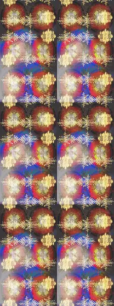 Raster illüstrasyonu. Bokeh kahverengi, gri, bej ve kar taneleriyle dekoratif Noel arkaplanı.