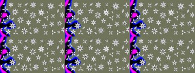 Çiçek desenli eskiz. Yeşil renkli çiçekler. Renkli Bahar Teması eskiz kalıbı. Düz Çiçek Elementleri Tasarım Raster illüstrasyonu.