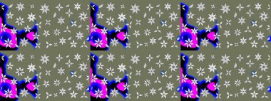 Küçük çaplı çiçeklerdeki basit şirin desenler. Tekstil veya kitap kapakları, imalat, duvar kağıtları, baskı, hediye paketi ve yapıştırma kitabı için çiçek eskizi geçmişi. Raster illüstrasyonu.