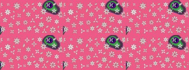 Klasik çiçekler. El çizimi, soyut ve süslü elementler. Yaz çiçekleri teması. Pembe renkler. Suluboya resim taklit Raster illüstrasyonu.