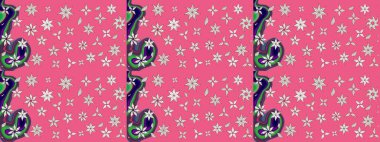 Oldukça eski bir besin torbası deseni, küçük pembe, çiçekler. Millefleur 'lar. Tekstil, kumaş, kapaklar, duvar kağıtları, baskı, paket, koleksiyon defteri, örgü, dekupaj için çiçek arkaplanı..