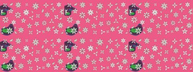 Çiçek pembesi çizim deseni. Raster çiçek izi. Klasik taslak çizimi.