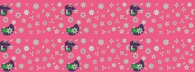 Çiçek pembesi çizim deseni. Raster çiçek izi. Klasik taslak çizimi.