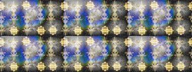 Raster illüstrasyonu. Renkli arka planda izole tatlı kar taneleri. Soyut mandala ya da tuhaf kar tanesi çizgisi sanat tasarımı.