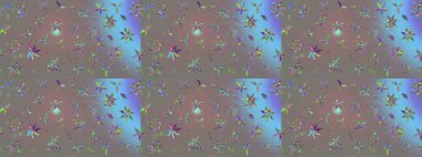 Küçük çiçekli basit bir çiçek çizimi. Raster illüstrasyonu. Moda baskısı, albüm, ambalaj kağıdı ve duvar kağıdı için zarif dekoratif süslemeler. Gri renkte şirin çiçekler.