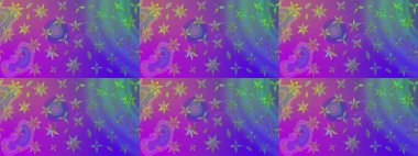 Robot resim. Raster illüstrasyonu. Şirin çiçek elementleri. Mor renkte çiçekler.