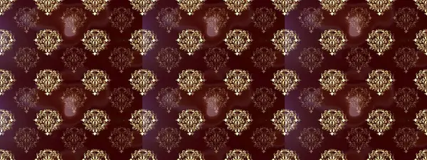 Kusursuz altın desen. Raster oryantal süs. Kahverengi, mor ve bej renklerdeki altın desenli altın elementler.
