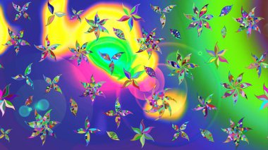 Çiçekli çiçek deseni, suluboya. Küçük çiçekte güzel bir çiçek deseni var. Raster deseni.