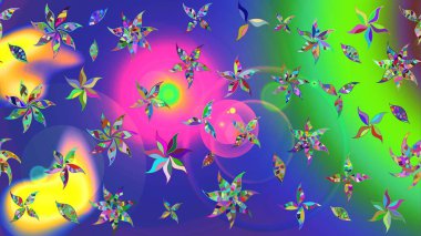 Küçük bir çiçekte şirin bir desen. Motley illüstrasyonu. Çiçekli bahar çiçekleri. Küçük renkli çiçekler. Moda baskıları için zarif bir şablon.