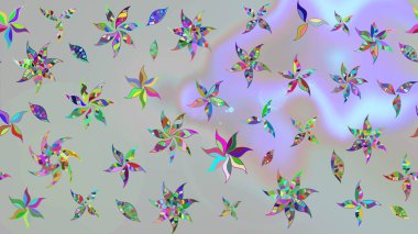 Çiçekler suluboya eskiz deseni. Raster Stili kumaş deseni.