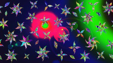 Raster suluboya çiçek deseni, narin çiçekler, gri çiçekler, tebrik kartı şablonu. Raster Güzel kumaş deseni.