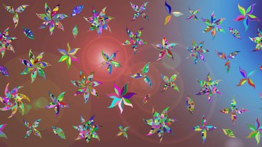 Raster illüstrasyonu. Kahverengi renkli güzel bir tekstil. Suluboya çiçekli çiçek deseni.